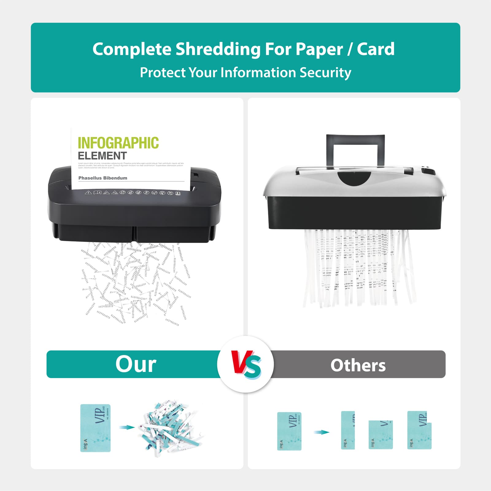 6 sheets A4 Paper Shredder Machine C220P with Reverse Function