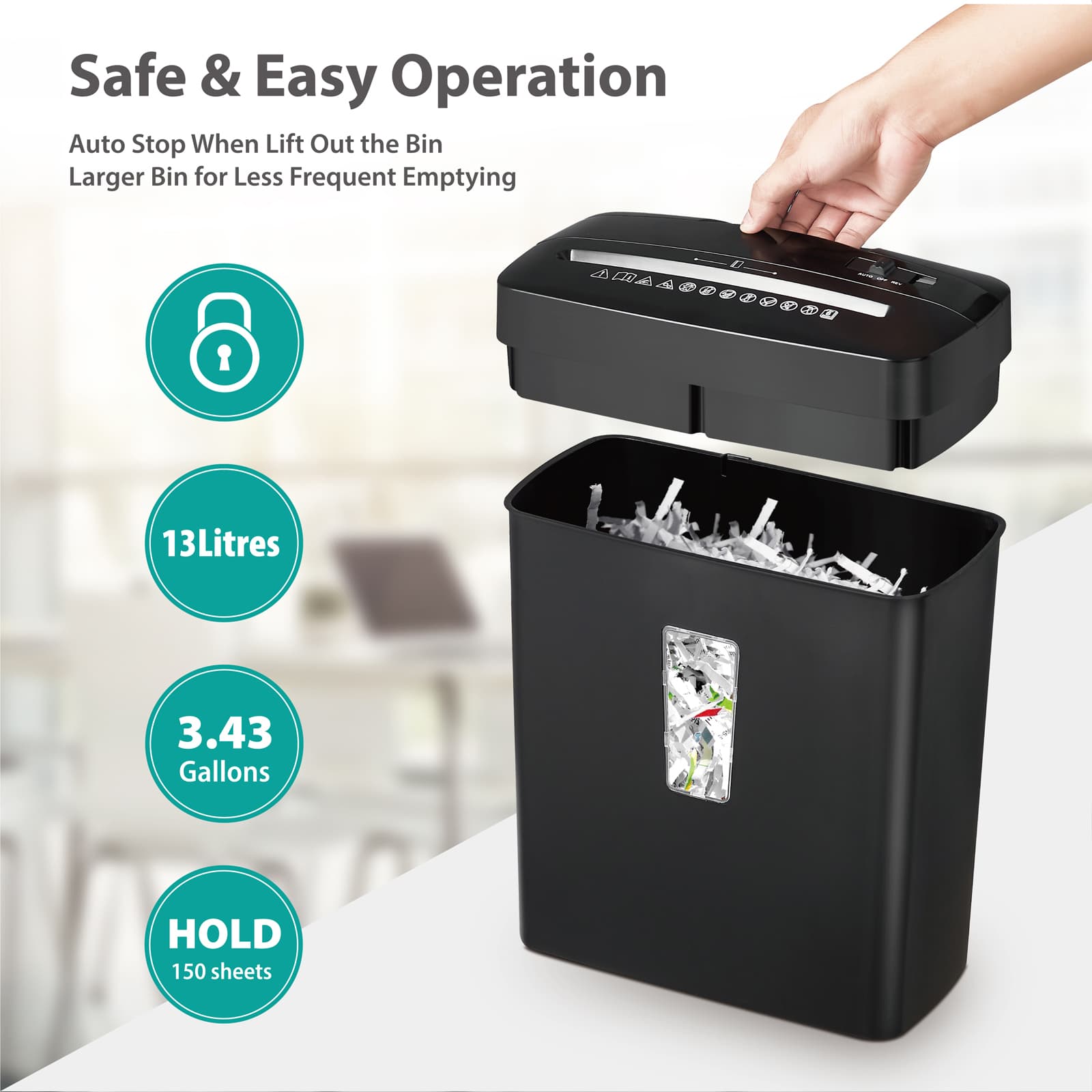 6 sheets A4 Paper Shredder Machine C220P with Reverse Function