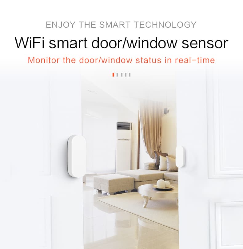 MC400A WiFi Door Window Sensor – Tuya Smart Magnetic Contact Alarm with App Alerts