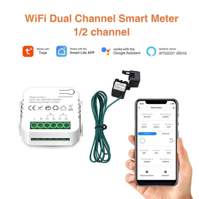 WIFI Dual Channel Smart Meter 1/2 channel PW01