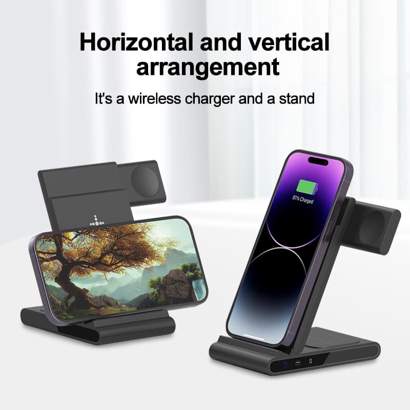 Foldable 3‑in‑1 Magnetic Wireless Mobile Charger X1 – 15W Fast Charge