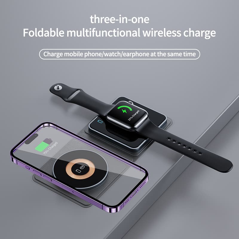 Foldable 3‑in‑1 Wireless Mobile Charger X8C – 15W MagSafe Fast Charging